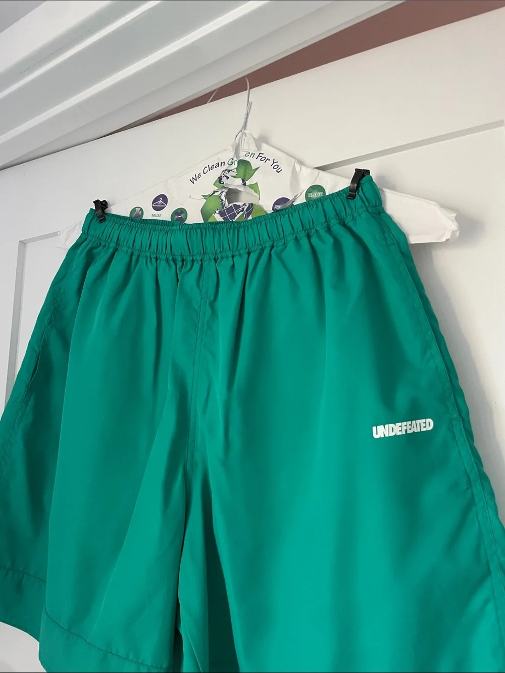 Undefeated Teal Green Mens Athletic Shorts
